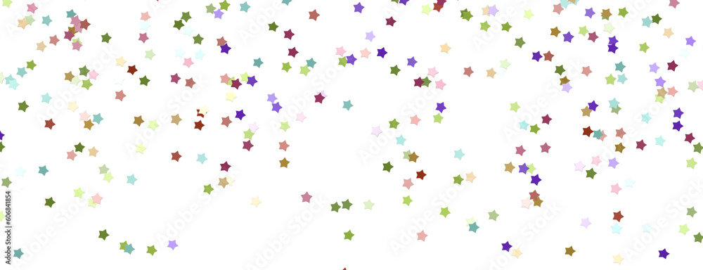 colorful stars background, sparkle lights confetti falling. magic shining Flying christmas stars on night