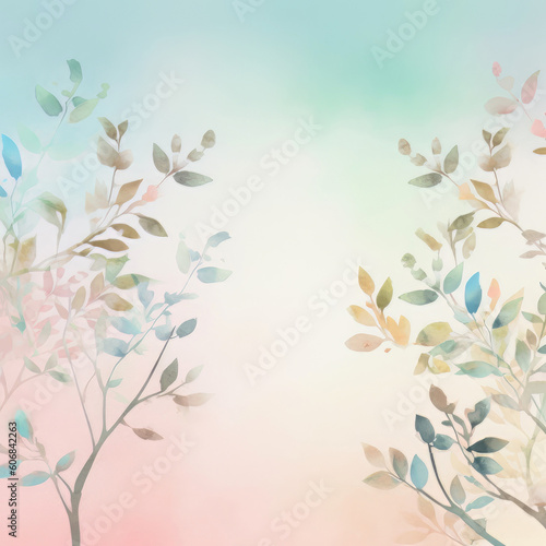 a wallpaper design made with pink blue green leaves AI Generated © Adito