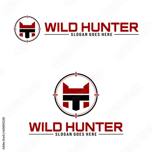 Hunting club logo design on white background