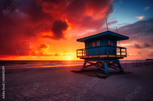 the sunset in miami beach, florida © MdIqbal