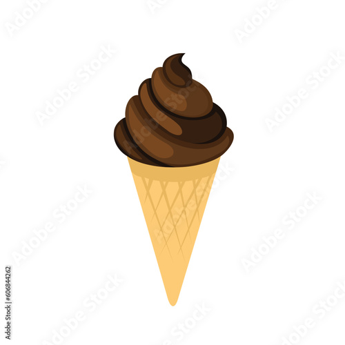 Chocolate ice cream vector illustration cartoon design