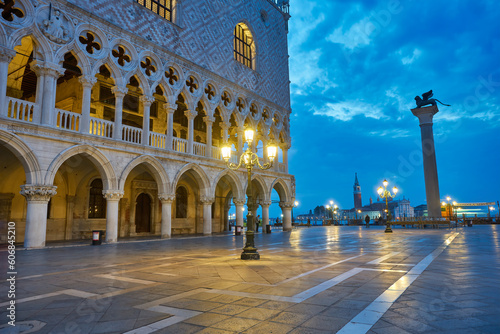 San Marco square in Venice, at the night time