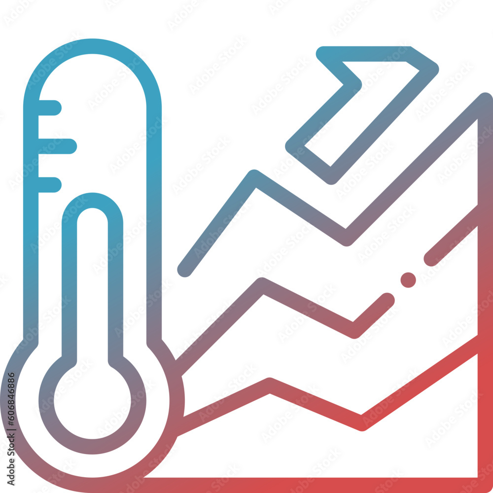 high temperature gradient line icon high temperature gradient line icon