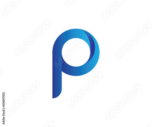 3d P letter logo design vector template