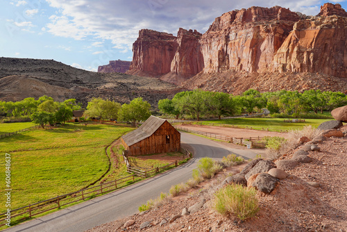 Gifford barn by road in Capitol Reef National Park