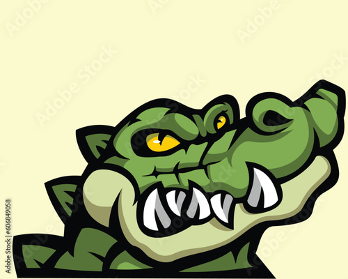 crocodile head vector art illustration cartoon design