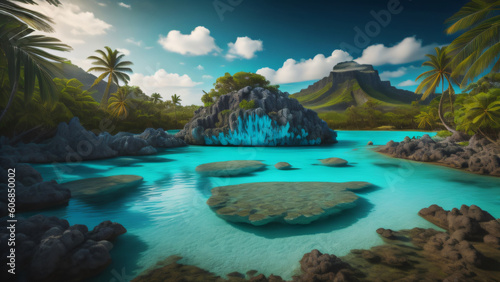 Blue Lagoon, tropical paradise island
