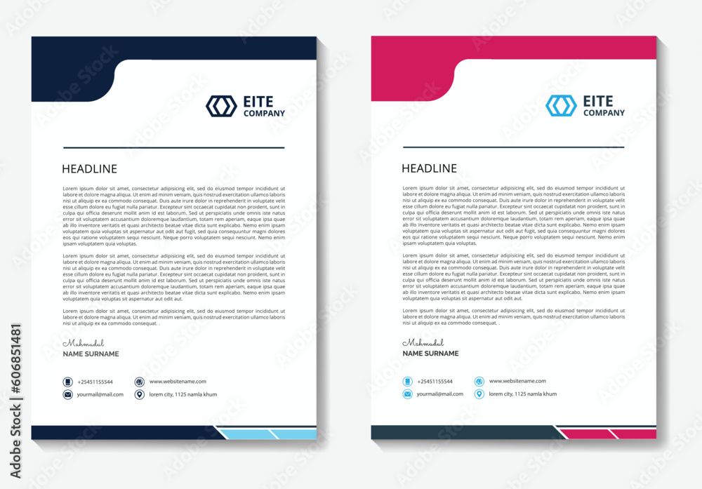 Obraz premium Modern Creative & Clean letterhead Degsin. Medical Doctor healthcare letterhead Design, business letterhend Degsin. Corporate modern letterhead design template