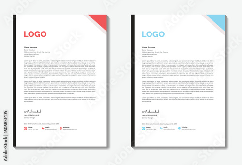 Creative abstract letterhead degsin. Professional business letterhead, newsletter magazine poster brochure design.