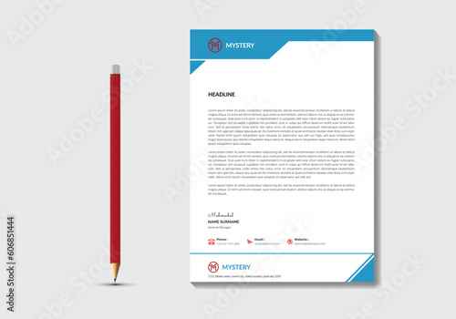 Creative abstract letterhead degsin. Professional business letterhead, newsletter magazine poster brochure design.