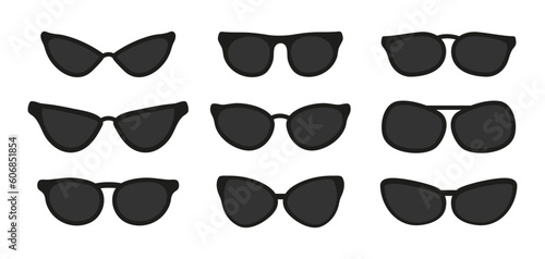 Sunglasses silhouette vector. Frame for sunglasses. Vision-correcting spectacle frame