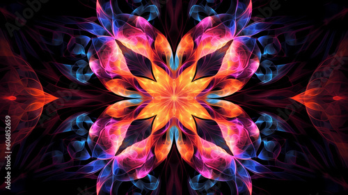 Background Wallpaper - Abstract Kaleidoscope  featuring symmetrical and intricate patterns in a vibrant array of colors  Generative AI 