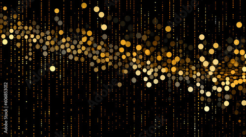 Background Wallpaper - Binary Code Cascade streaming down the wallpaper to create a futuristic, digital aesthetic with Gold Colors (Generative AI)