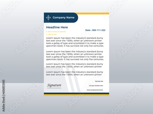 corporate letter head design template