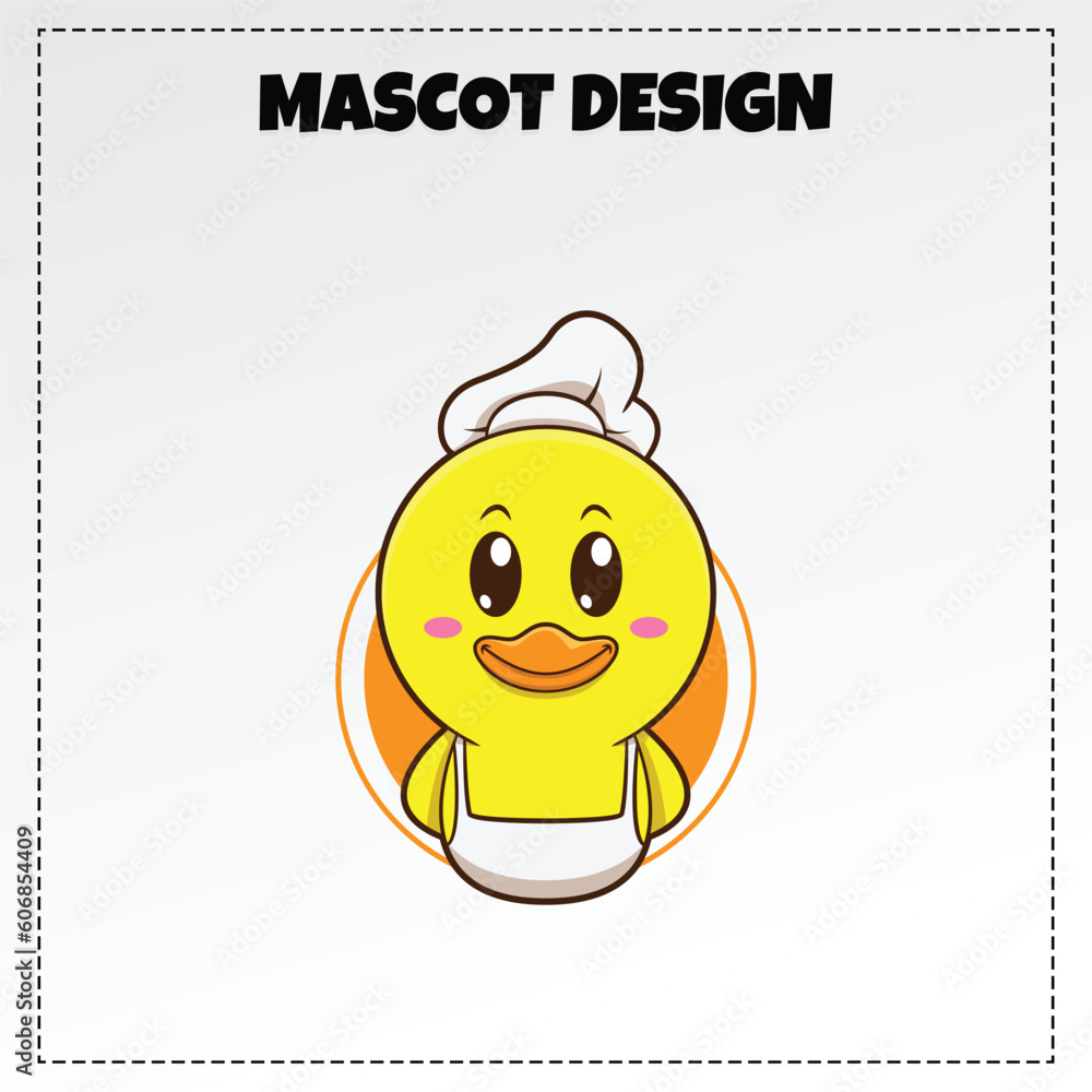 food logo fried duck mascot illustration vector design