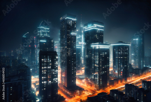 a night view of skyscrapers in shanghai
