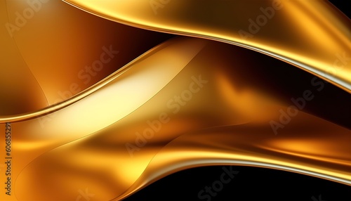 Abstract shiny golden wave color design element with glitter effect, golden background
