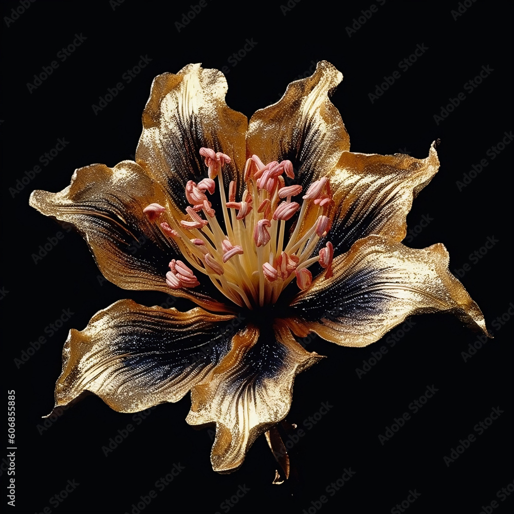 Fototapeta premium Removable black background close-up flower petals, flower, flowers and plants. 