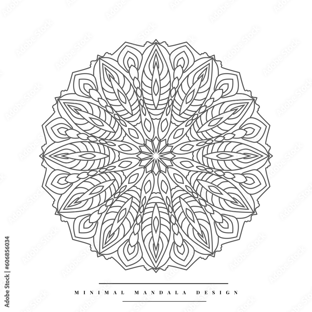 Modern Mandala Coloring Page with Nature-inspired Elements Modern Mandala Coloring Page with Nature-inspired Elements