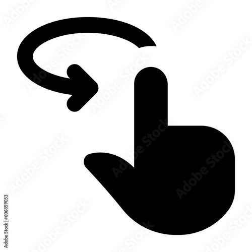 Hand Pointing Arrow Spin Right Icon