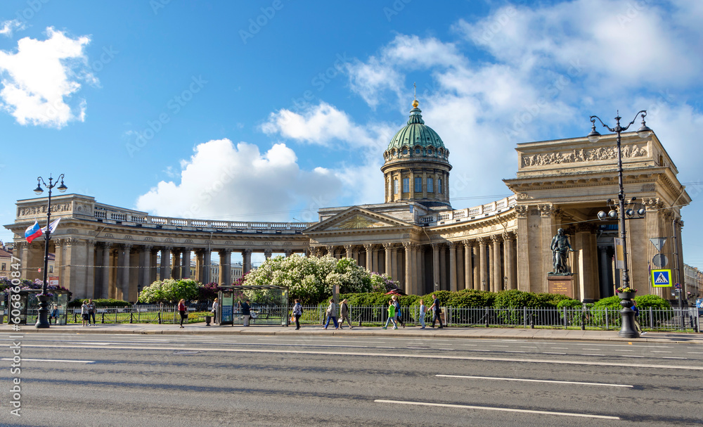 St. Petersburg, Russia - may 2023: Kazan (Kazansky) Cathedral. Spring Saint Petersburg.