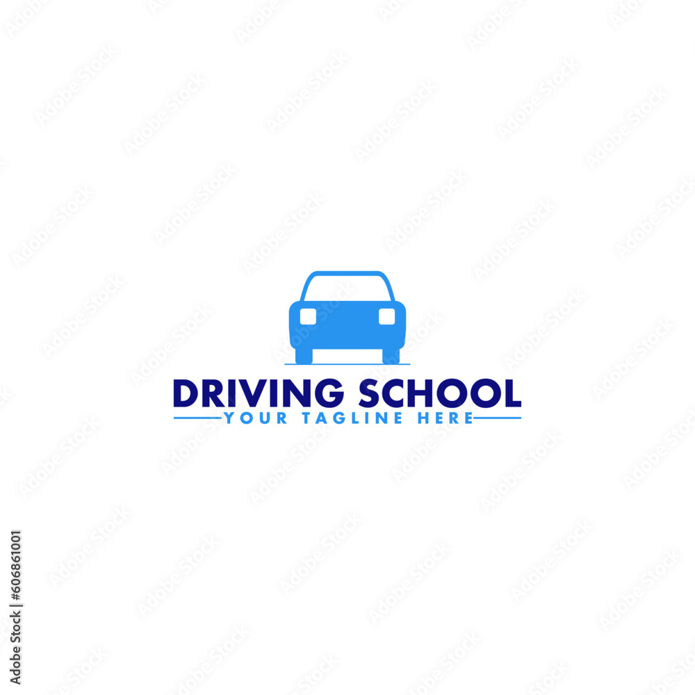 Driving school logo template isolated on white background Driving school logo template isolated on white background