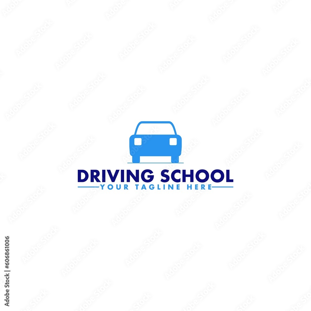 Driving school logo template isolated on white background Driving school logo template isolated on white background