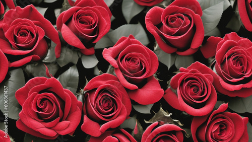 Red roses  romantic atmosphere  luxury wedding  dark background