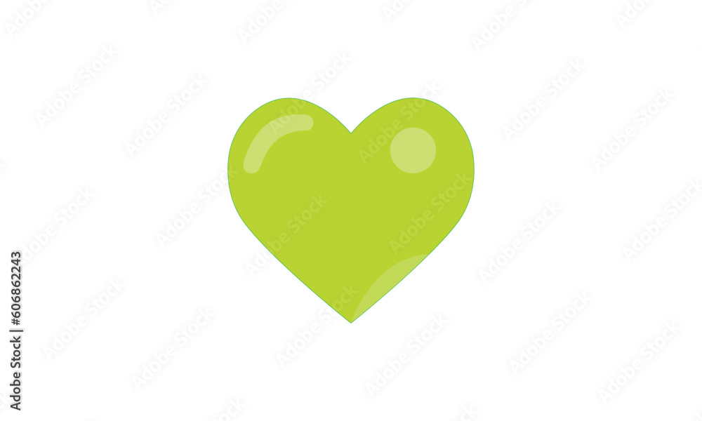 green heart isolated on white