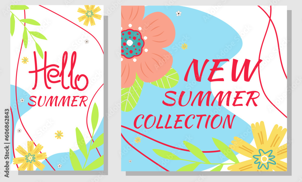 Summer sale banner. Watermelon slices on a striped background.