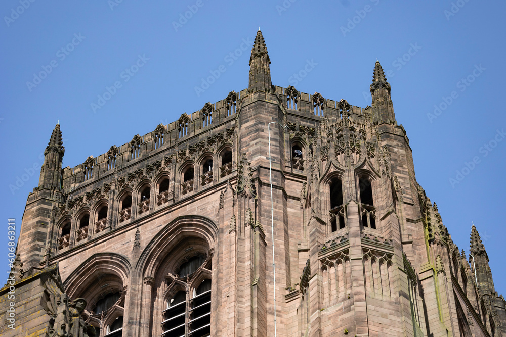Liverpool, united kingdom May, 16, 2023 Liverpool Cathedral Anglican, the largest cathedral in the United Kingdom