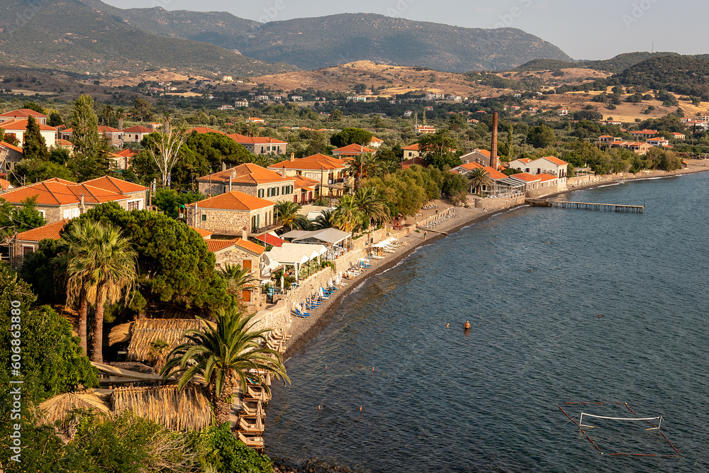 Obraz na plátně The Coast of  of Molyvos, Greece