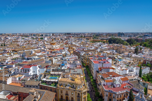 Aerial View of Seville with Calle Mateos Gago - Seville  Andalusia  Spain