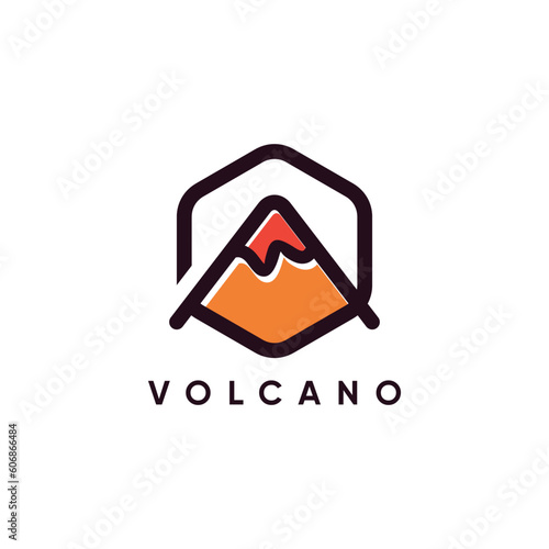 Volcano logo design vector with modern creative style