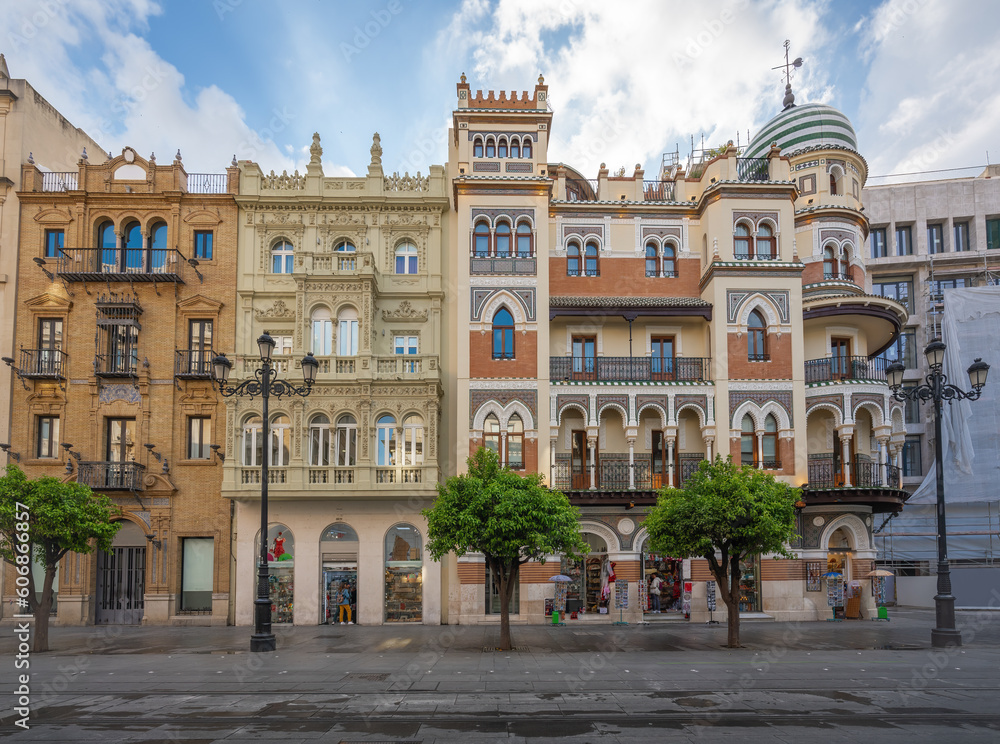 Edificio La Adriatica at Avenida de la Constitucion Street - Seville, Andalusia, Spain