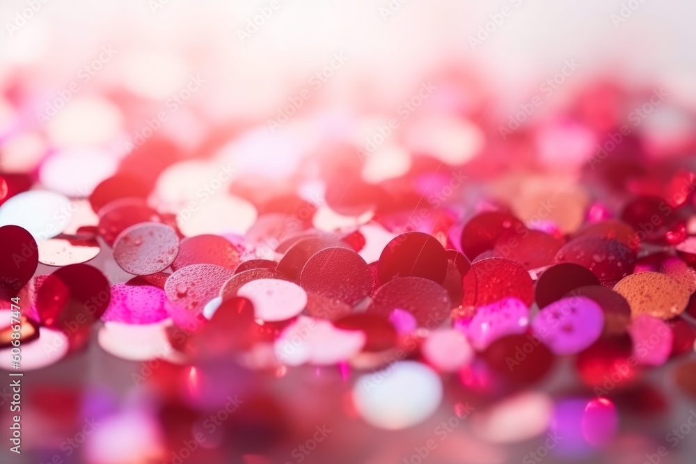 Red and pink bokeh on a white background, Generative ai Red and pink bokeh on a white background, Generative ai
