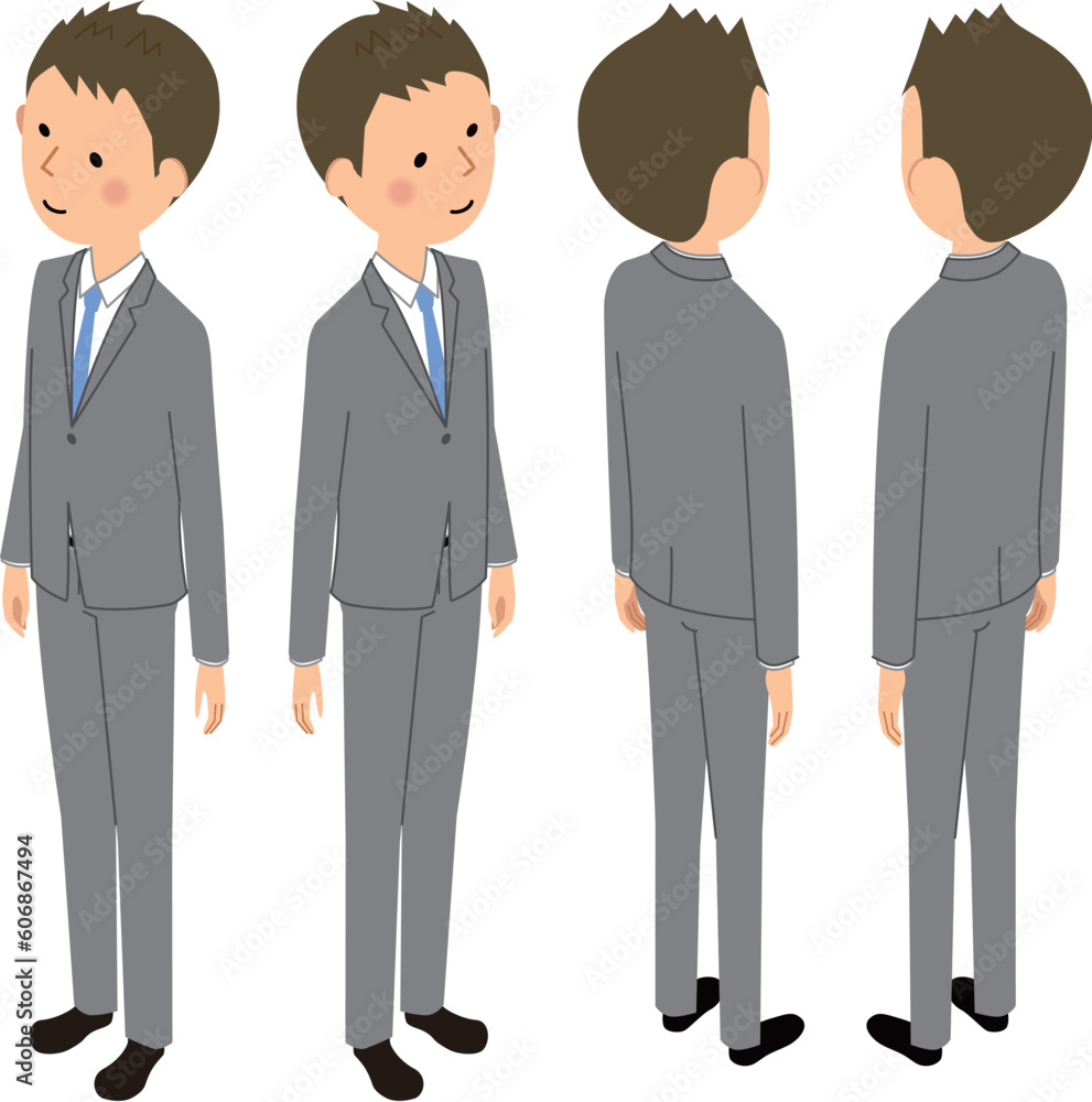 アイソメ スーツ姿の男性 アイソメ スーツ姿の男性