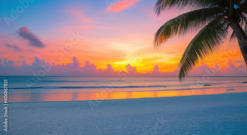 sunset on the bahamas beach