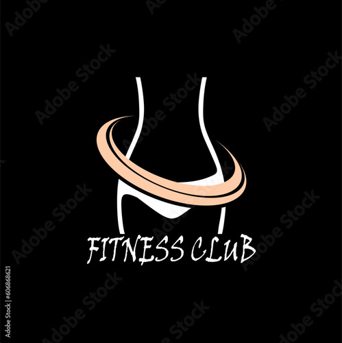 Active Woman Fitness isolated on black background