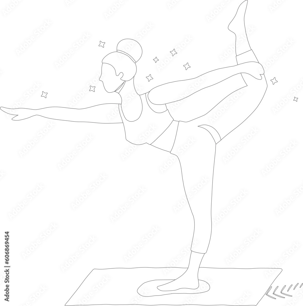 Yoga and meditation pose vector graphic