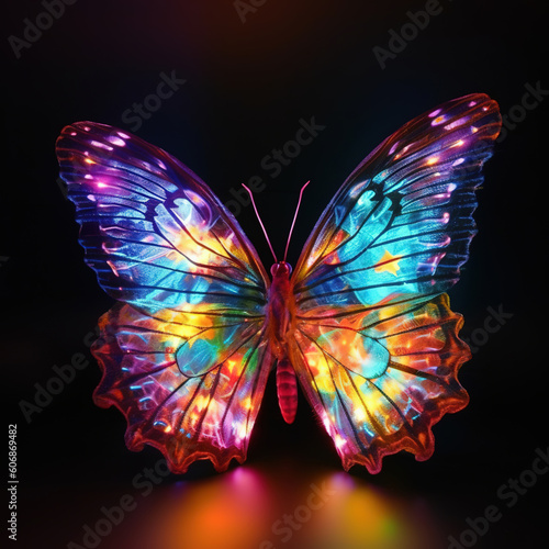 Beautiful magic butterfly created with Generative AI technology