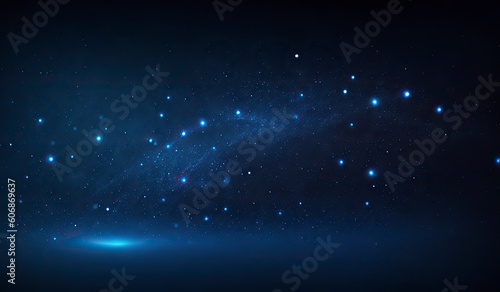 background with stars Dark blue and glow particle abstract background Ai Generative 