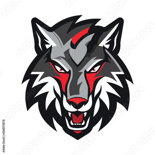 Wolves mascot esport logo character design for wolf gaming and sport. Vector illustration of wolf head