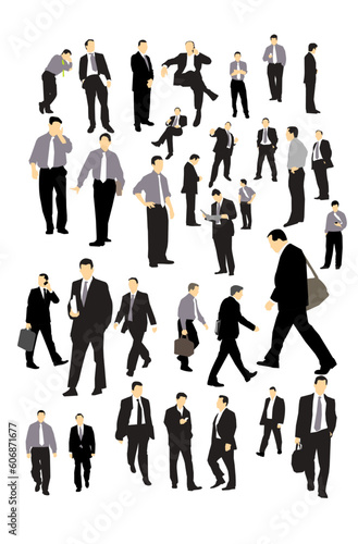 Set of Business man silhouette illusration 