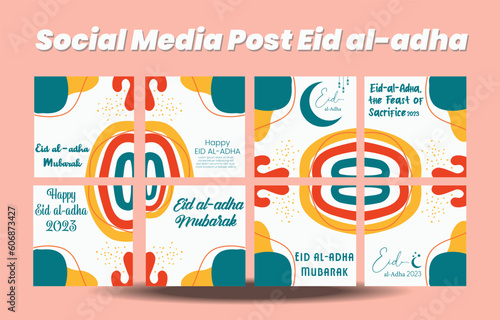 Set Social media post template of Eid al adha event.