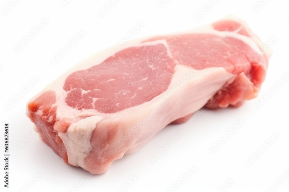 Raw pork leg isolated on white background, Generative ai Raw pork leg isolated on white background, Generative ai