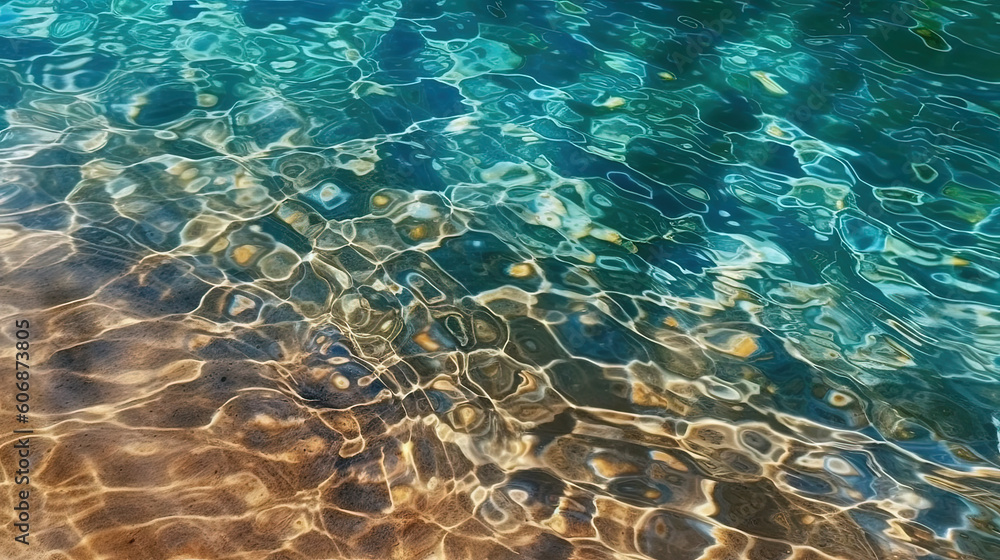 Fototapeta premium Background texture - tropical ocean, clear blue water with soft ripples