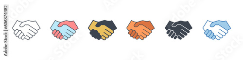 Handshake icon symbol template for graphic and web design collection logo vector illustration