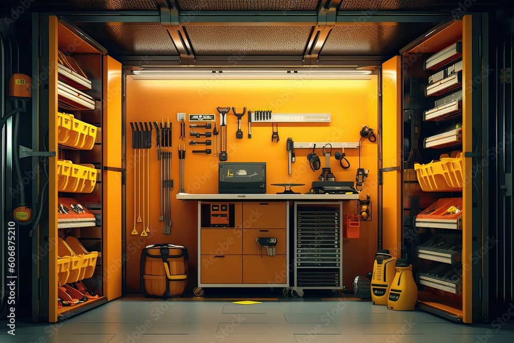 data center with stuff tools equipment photography Generative AI data center with stuff tools equipment photography Generative AI