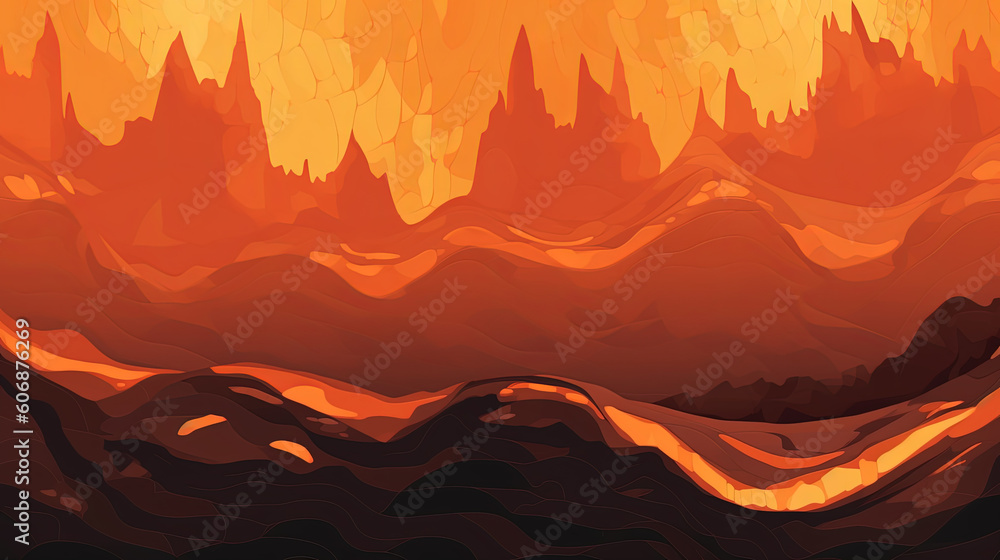 Graphical texture background of heat, lava, fire, hot, warm